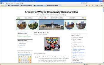 Screenshot of the AroundFortWayne Community Calendar Blog