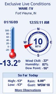 Temperature and stats at 12:55 pm.  photo of weatherbug program.