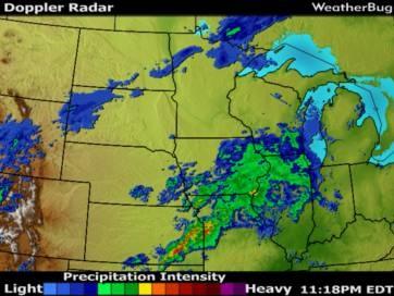 Screen capture of Weatherbug Radar.