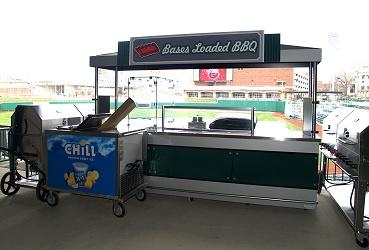 Bases Loaded BBQ concessions cart at Parkview Field.