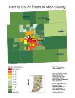 Hard to count tracts in Allen County document provided by the City of Fort Wayne.