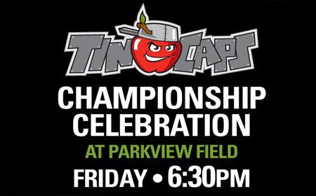 TinCaps Championship Celebration at Parkview Field.  Courtesy of the TinCaps.