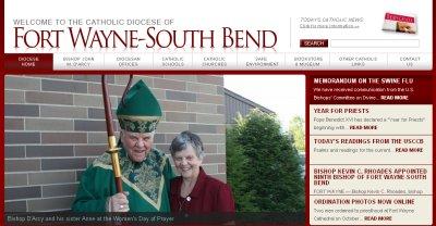 Fort Wayne-South Bend Diocese website screen capture.