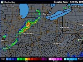 WeatherBug radar screen capture at 5:40 pm