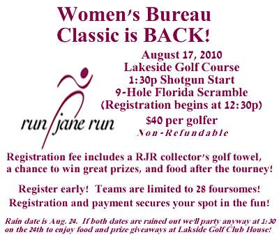 Women's Bureau Golf Classic invitation.