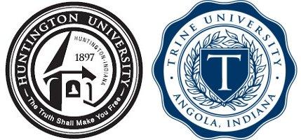 Huntingon University and Trine University seals.