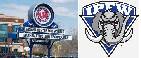 Science Central signage and IPFW logo.